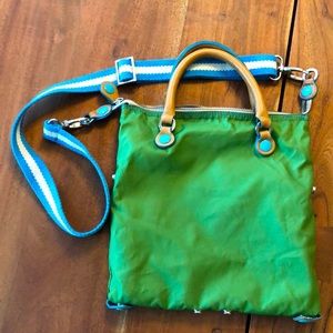 Vintage Dooney & Bourke Green Nylon Crossbody with Removable Strap